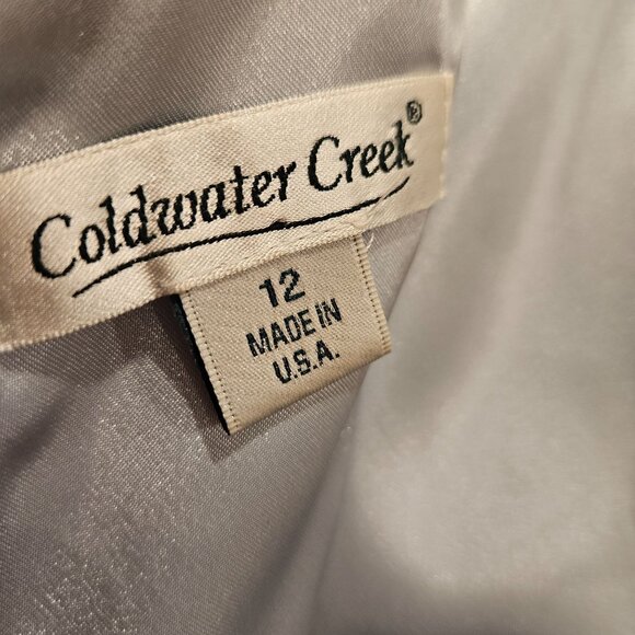 Coldwater creek dress womens12 black lace overlay blue satin lining feminine - Picture 8 of 15